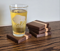 Hardwood Coasters - Black Walnut and Maple w/ Bottle Opener
